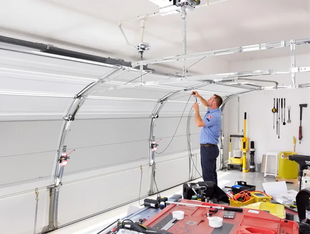 Garage door cable repair service by Bethel Garage Door Repair in Bethel