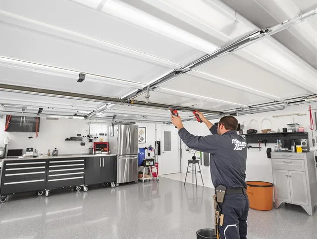 Overhead garage door repair service by Bethel Garage Door Repair in Bethel