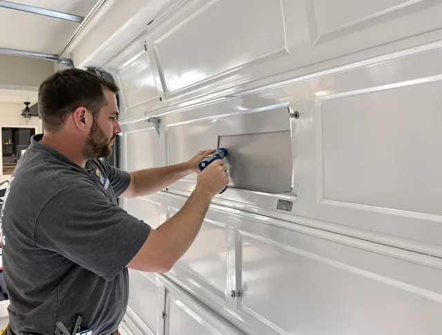 Garage door panel repair by Bethel Garage Door Repair in Bethel